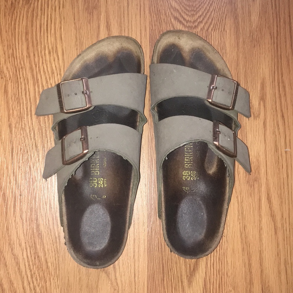 Olive green birkenstocks
